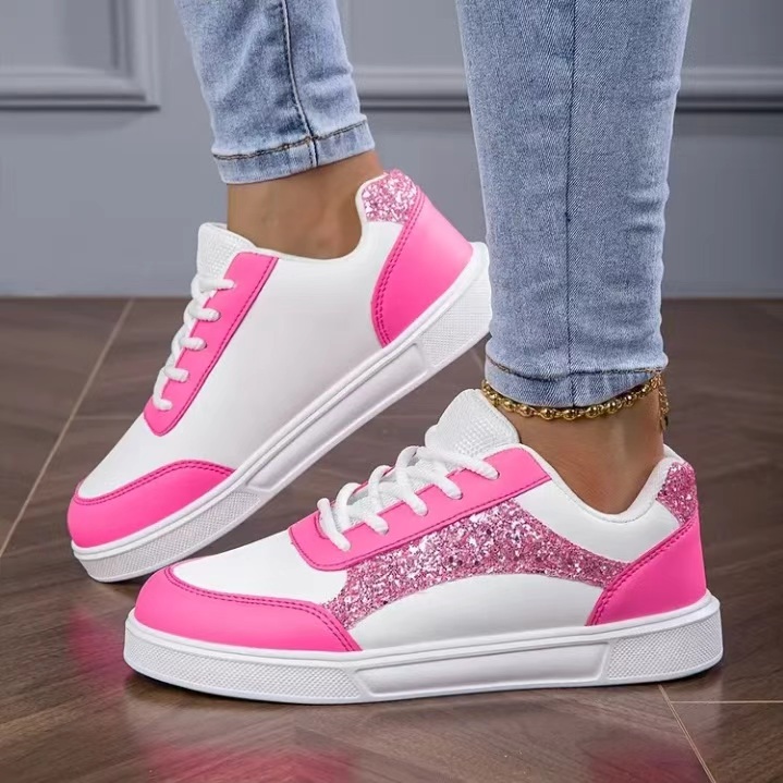 White Sneaker Care Kit - Women Glitter Skate Shoes Pink White